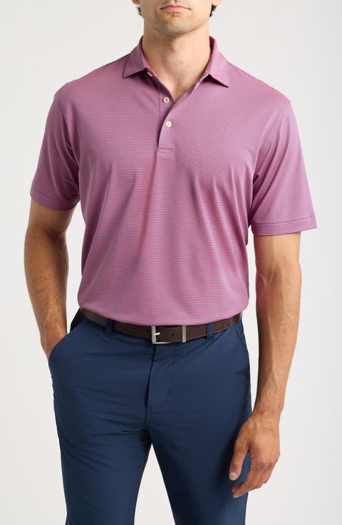 Candor Stripe Mesh Performance Polo