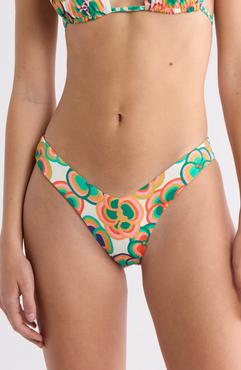 Billabong Mami Wata Reversible Hike Bikini Bottoms, Main, color, White Multi