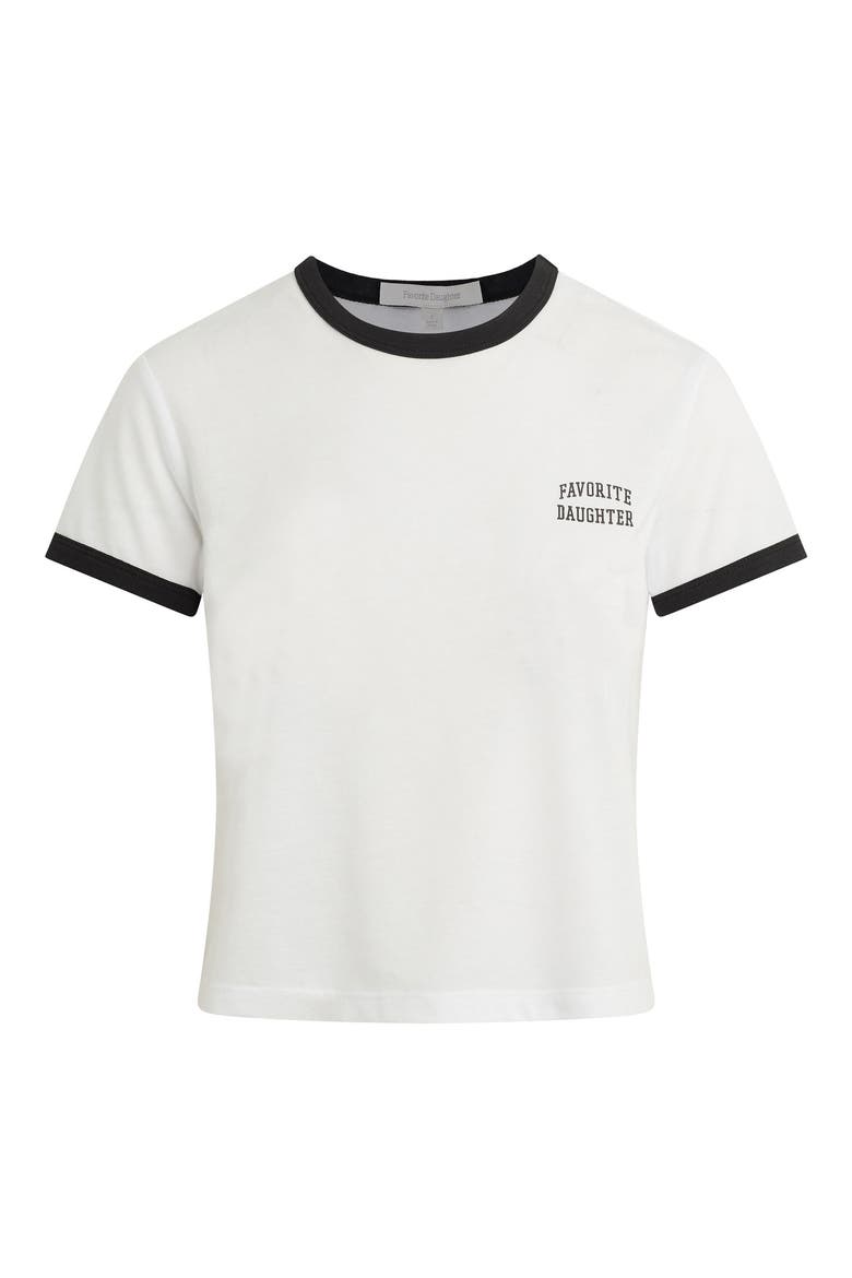 Logo Crop Ringer T-Shirt, Alternate, color, WHITE/ BLACK