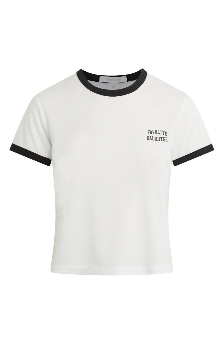 Favorite Daughter Logo Crop Ringer T-Shirt, Alternate, color, White/ Black
