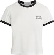 Favorite Daughter Logo Crop Ringer T-Shirt