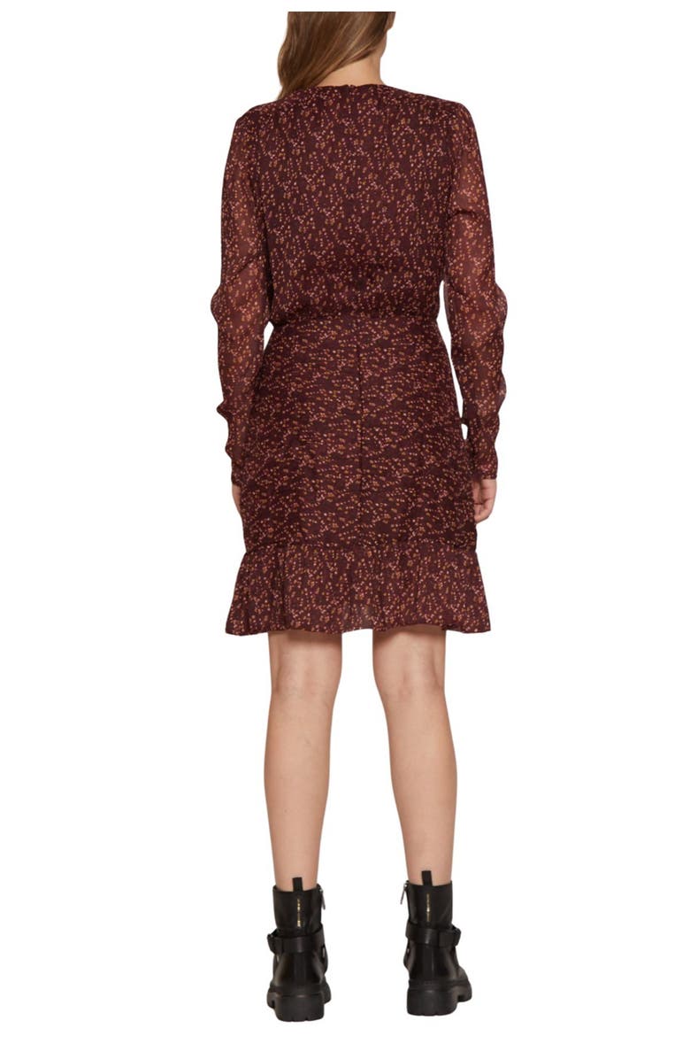 Walter Baker Tyrus Ruffled Long Sleeve Faux Wrap Dress, Alternate, color, 