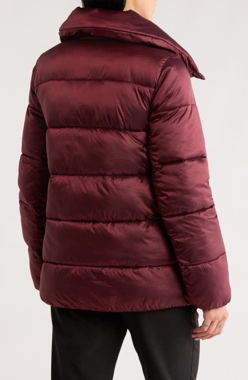 Bcbgeneration Water Resistant Snap Front Puffer Jacket In Burgundy