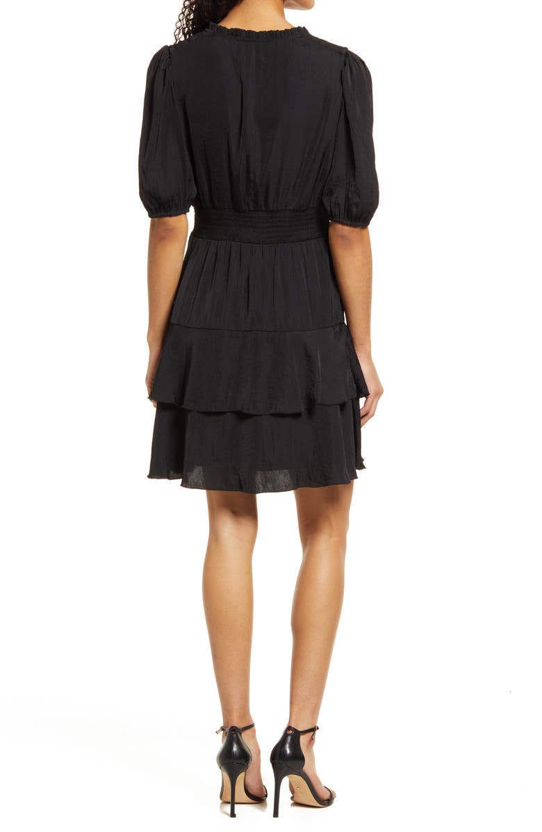 Sam Edelman Elbow Sleeve Tiered A-Line Dress, Alternate, color, 