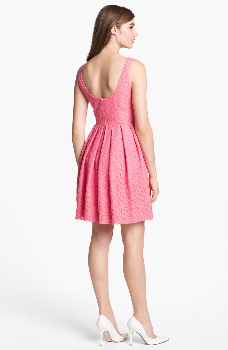 Donna Morgan Lace Fit & Flare Dress, Alternate, color, 