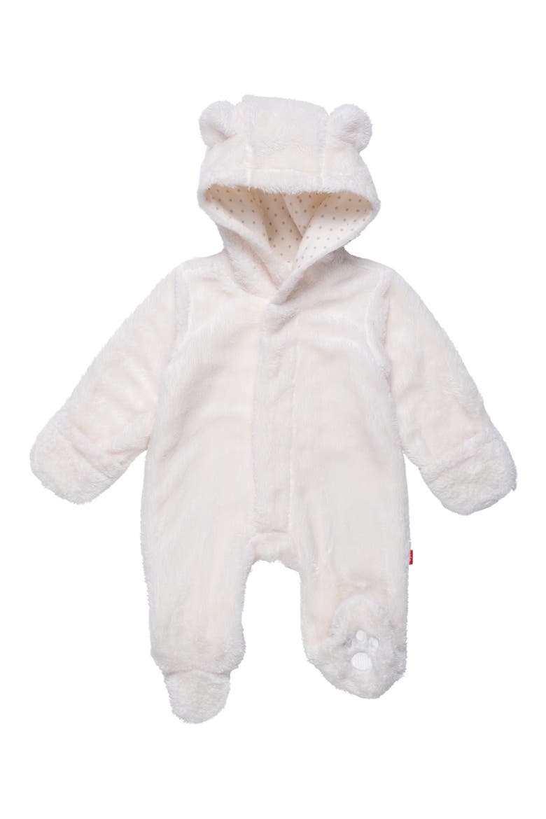 Cloud Minky Fleece Hooded Footie, Main, color, WHITE