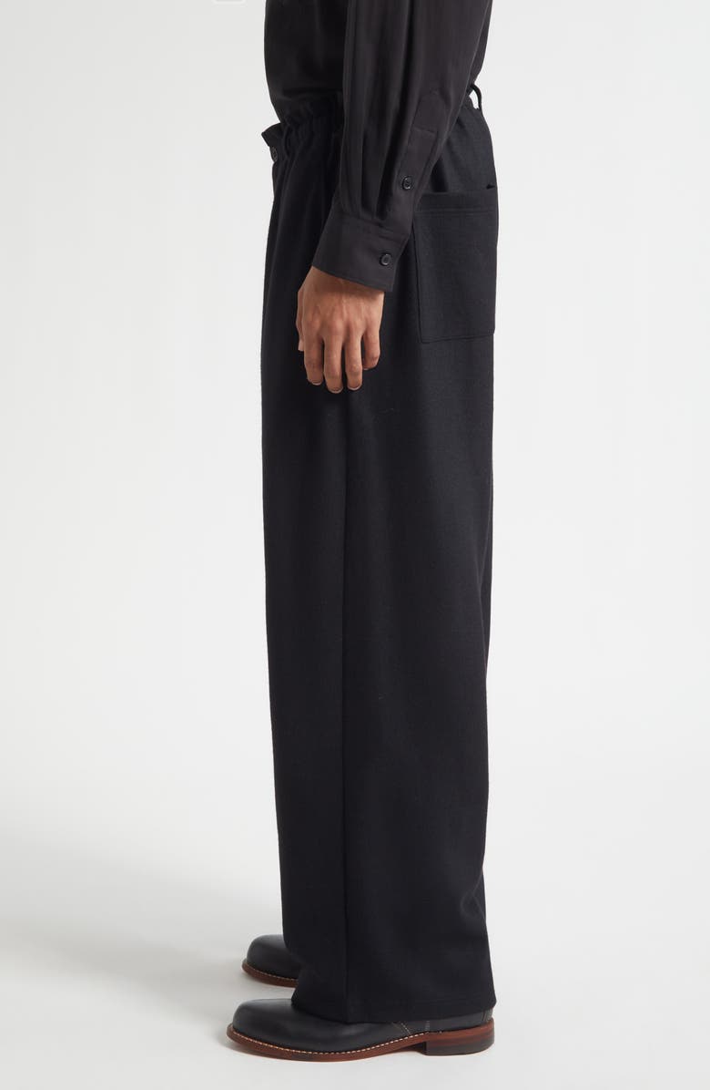 Yohji Yamamoto Wool Jersey Pants, Alternate, color, Black
