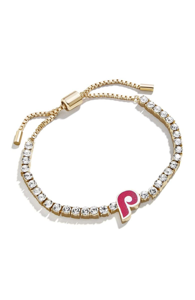 BaubleBar Philadelphia Phillies Pull-Tie Tennis Bracelet, Main, color,
