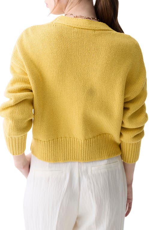 Deluc Ayden Chunky Crop Cardigan In Yellow