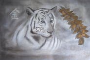 Annette Amoroso White Tiger Silk Scarf
