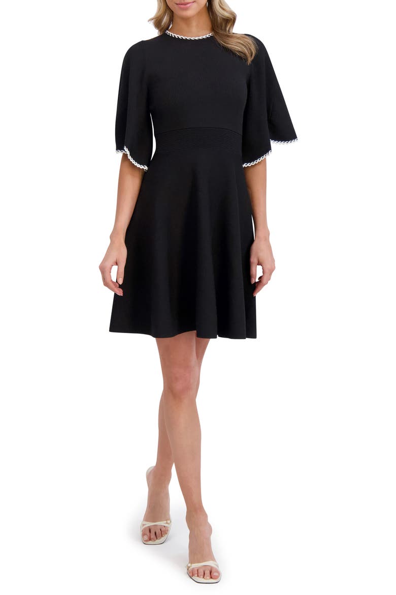 Braided Trim Fit & Flare Sweater Dress video