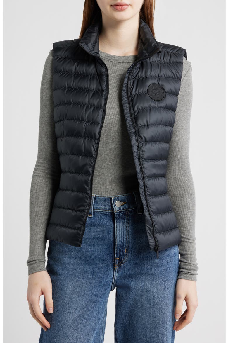 Aethera Quilted Ripstop 750 Fill Power Down Puffer Vest, Alternate, color, BLACK