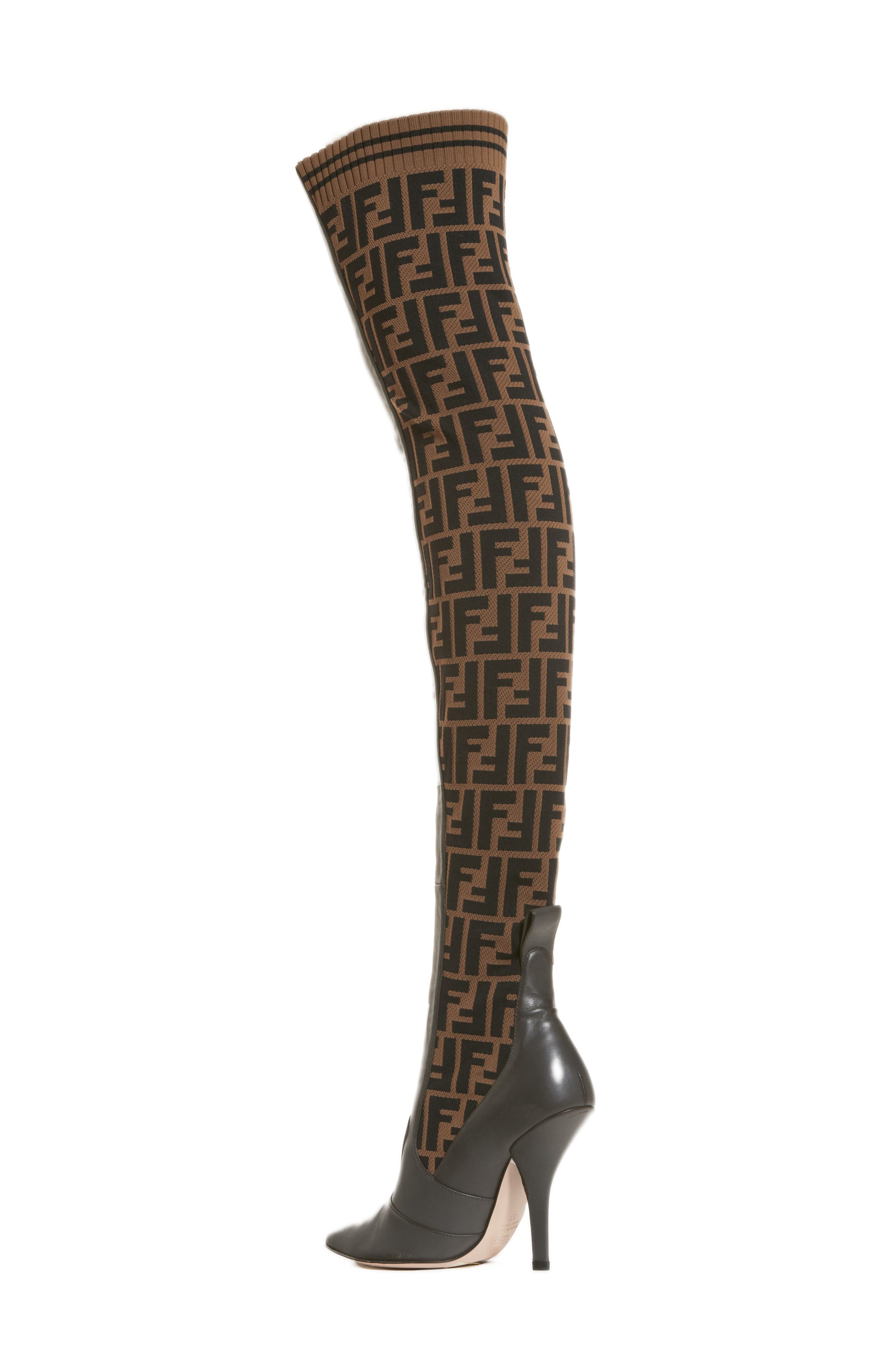 Fendi Rockoko Over the Knee Boot, Alternate, color, 