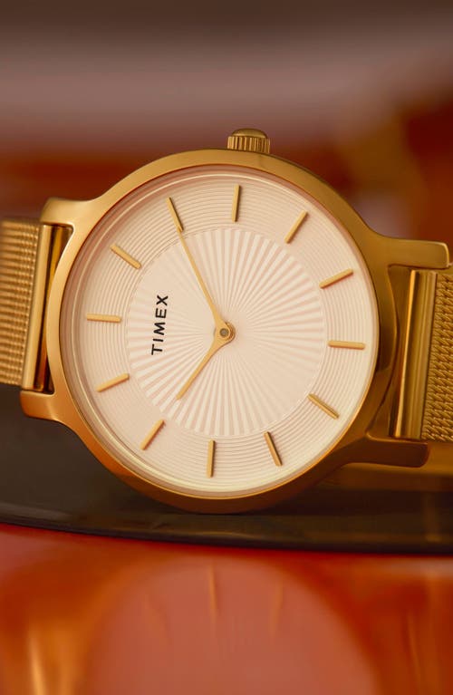 Timex ® Transcend Mesh Strap Watch, 34mm In Gold