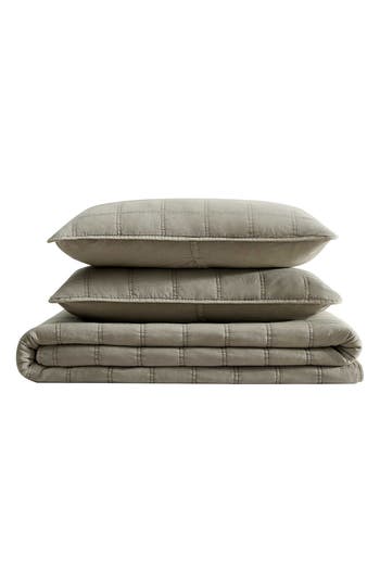 Kenneth Cole Reaction Stonewashed Solid Microfiber Quilt Set