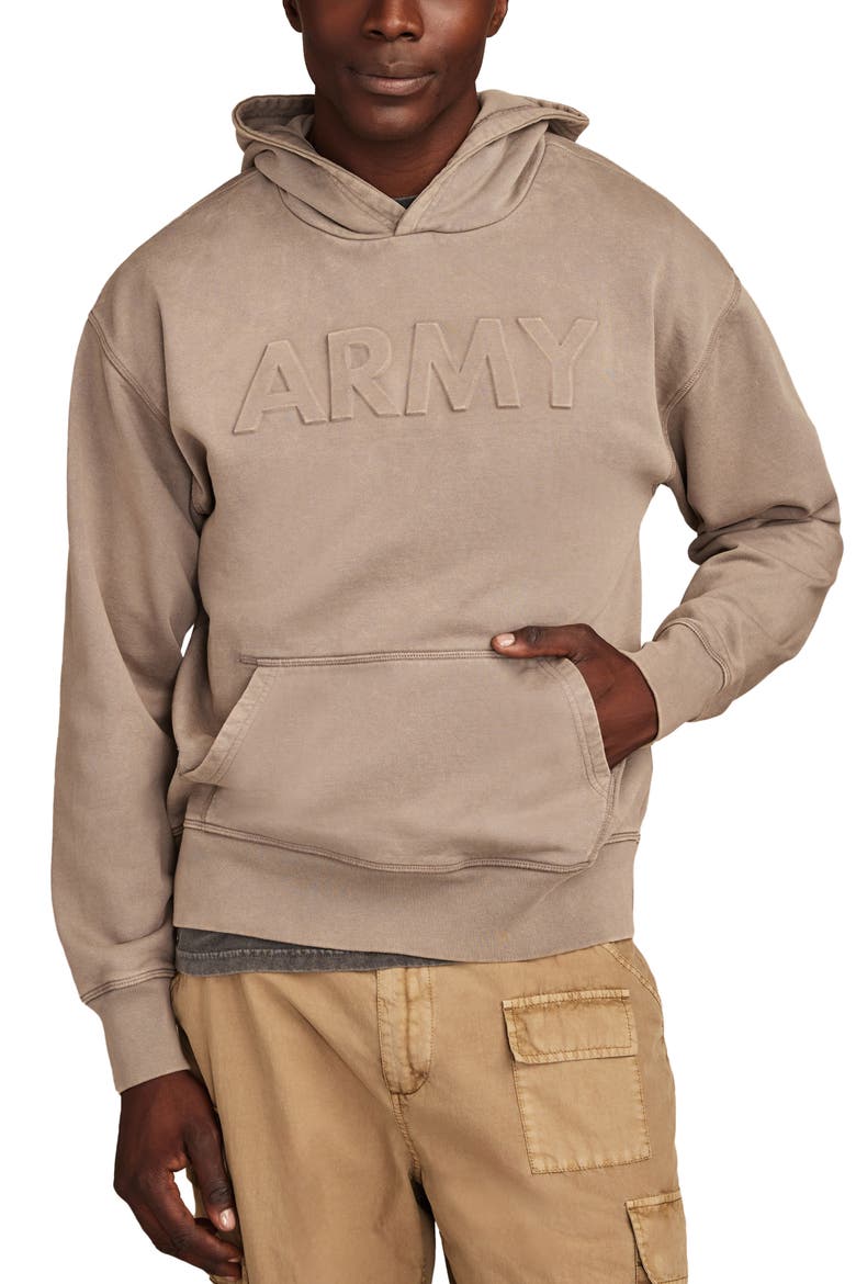 Army Cotton Logo Hoodie, Main, color, FROST GREY
