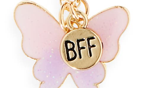 Piper & Jax Kids' Set Of 2 Bff Butterfly Charm Necklaces In Gold