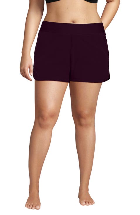3" Quick Dry Elastic Waist Board Shorts Swim Cover-up Shorts with Panty