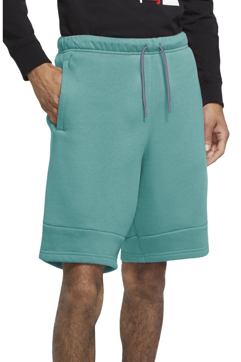 Jumpman Air Fleece Drawstring Shorts, Main, color, TROPICAL TWIST/ DAYBREAK
