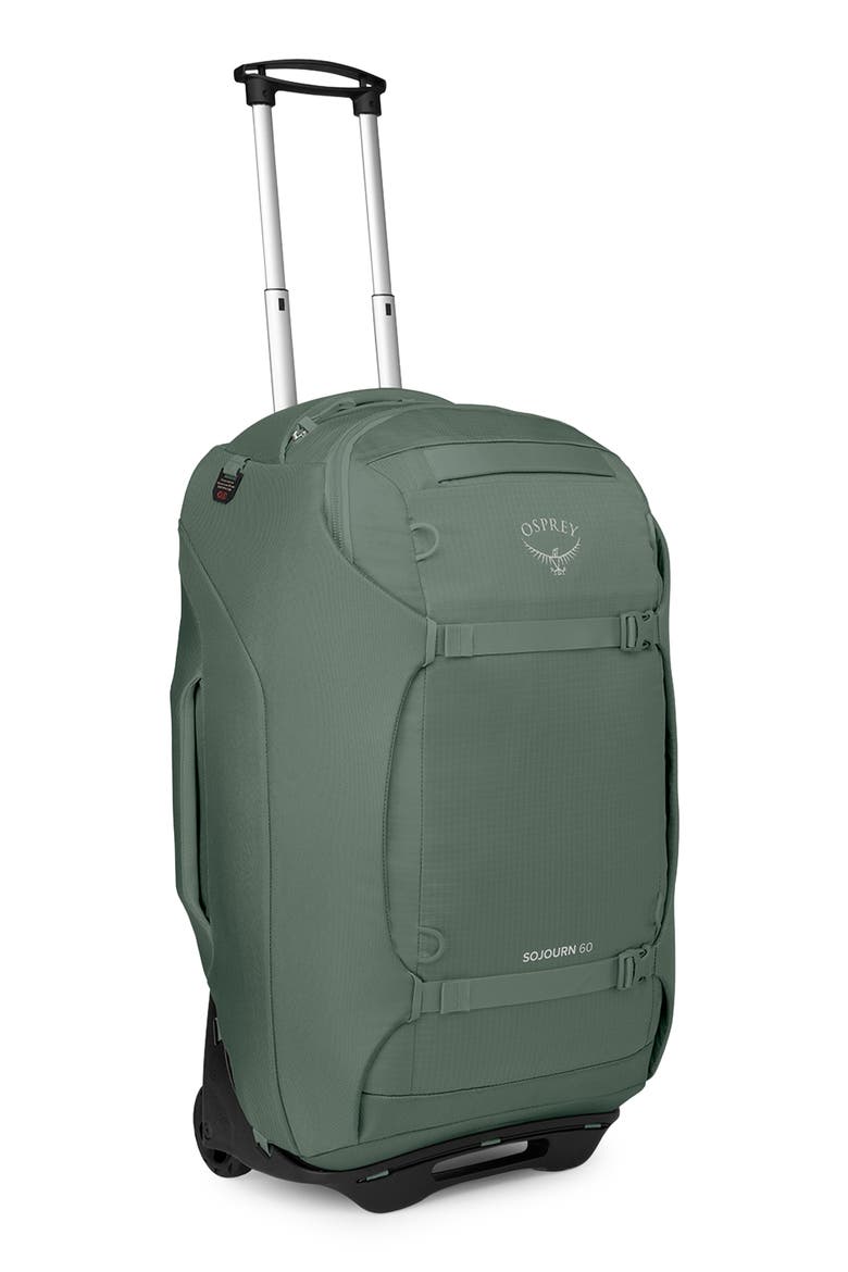 Sojourn 25-Inch 60-Liter Wheeled Recycled Nylon Travel Pack, Alternate, color, KOSERET GREEN