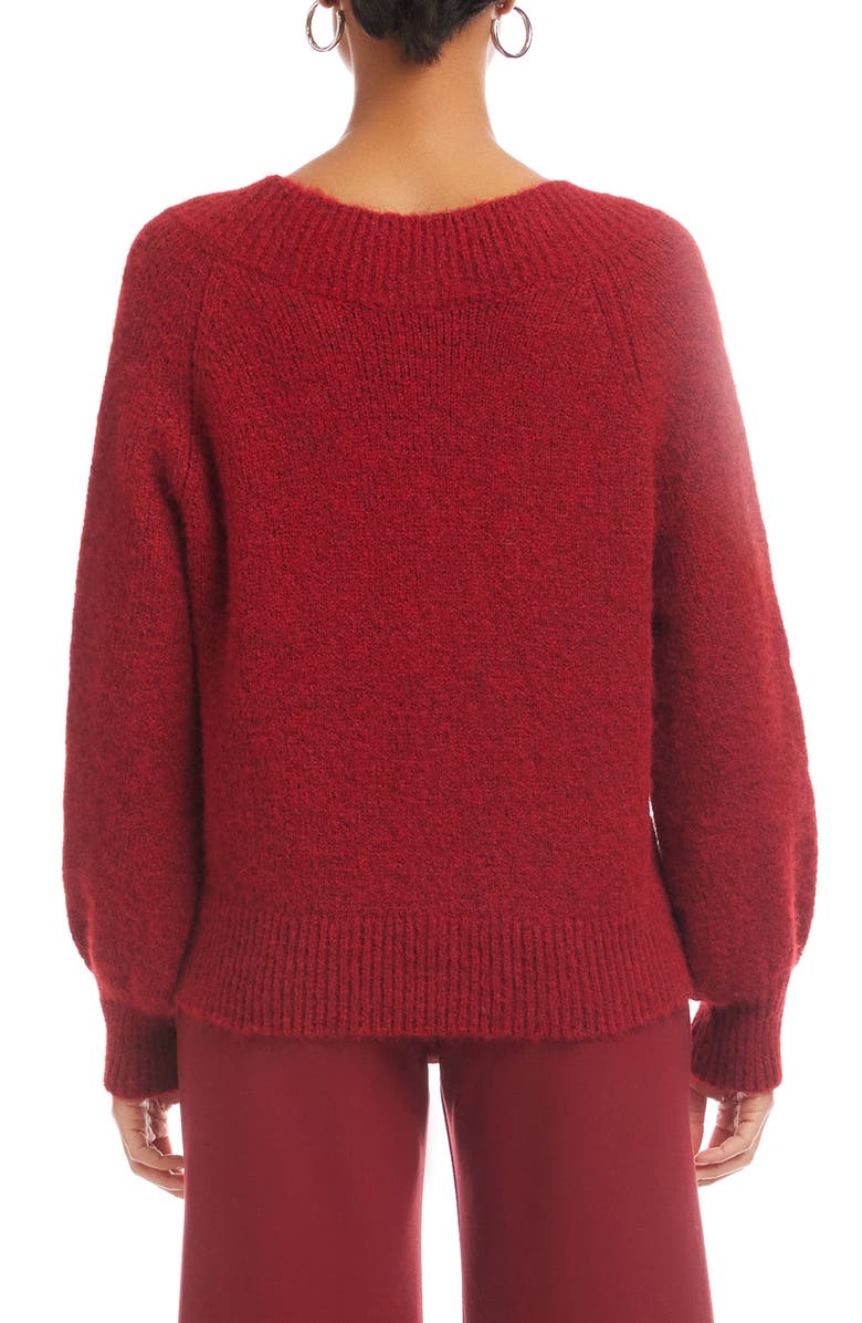 FIFTEEN TWENTY Heather V-Neck Sweater, Alternate, color, Red