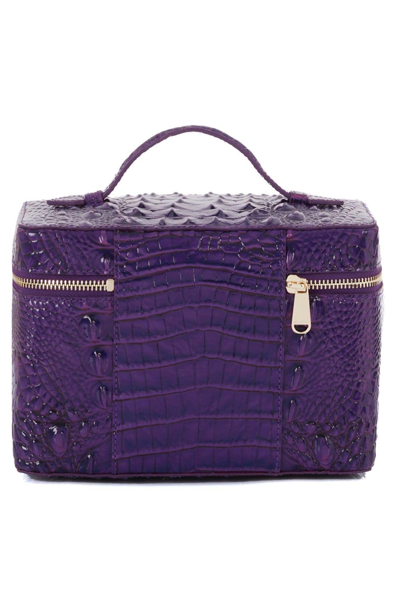 Brahmin Charmaine Croc Embossed Leather Train Case, Alternate, color, 