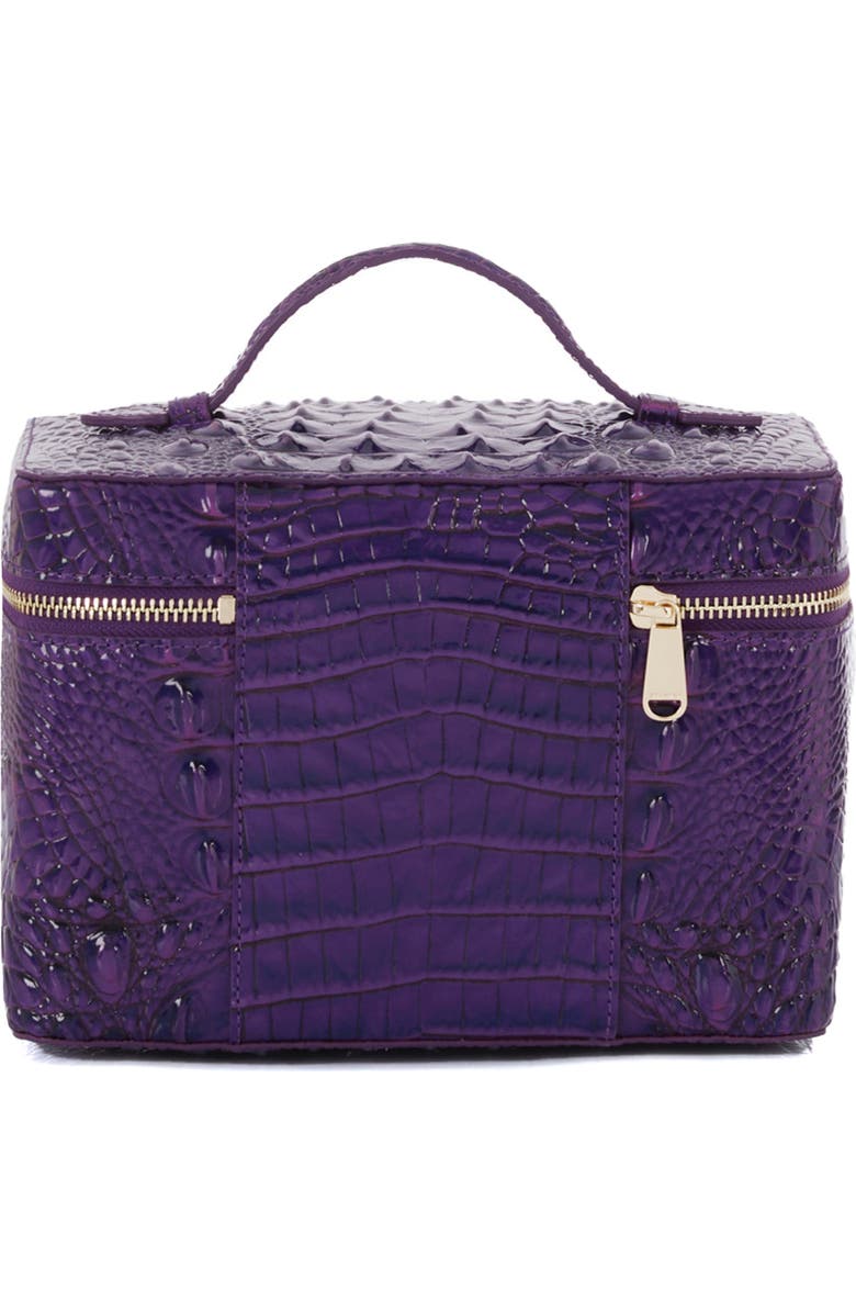 Brahmin Charmaine Croc Embossed Leather Train Case, Alternate, color,