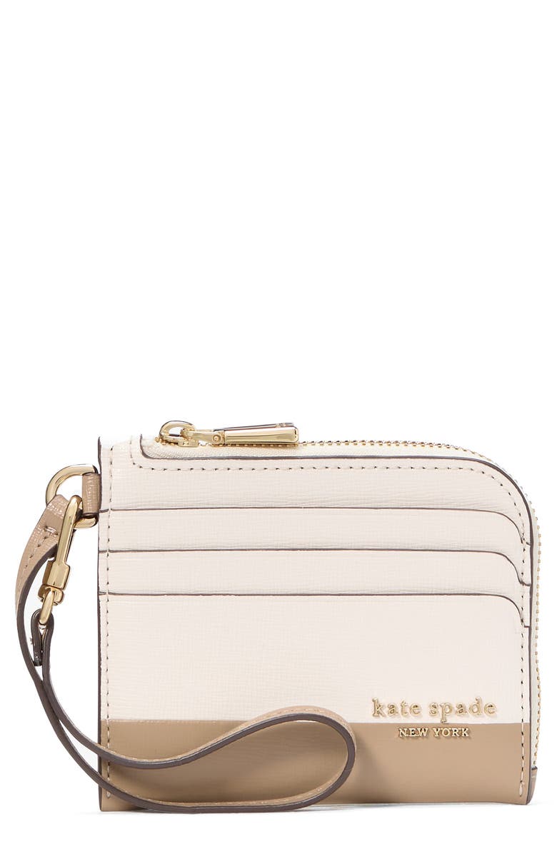 Kate Spade New York devin colorblock leather card case, Main, color,