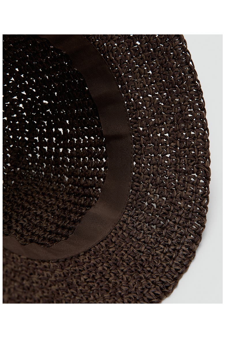 Crochet Raffia Bucket Hat, Alternate, color, CHOCOLATE