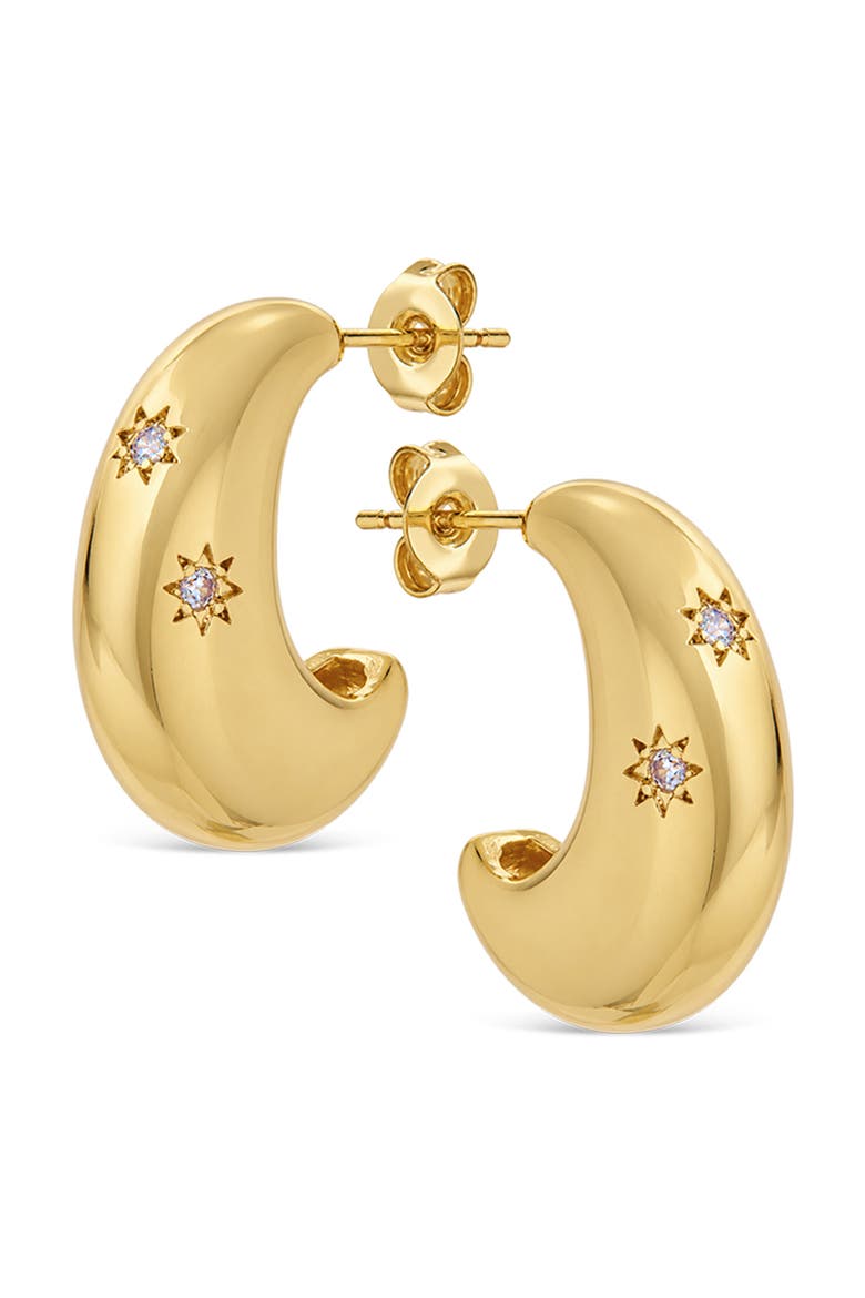 Crescent Bold Hoop Earrings, Main, color, GOLD