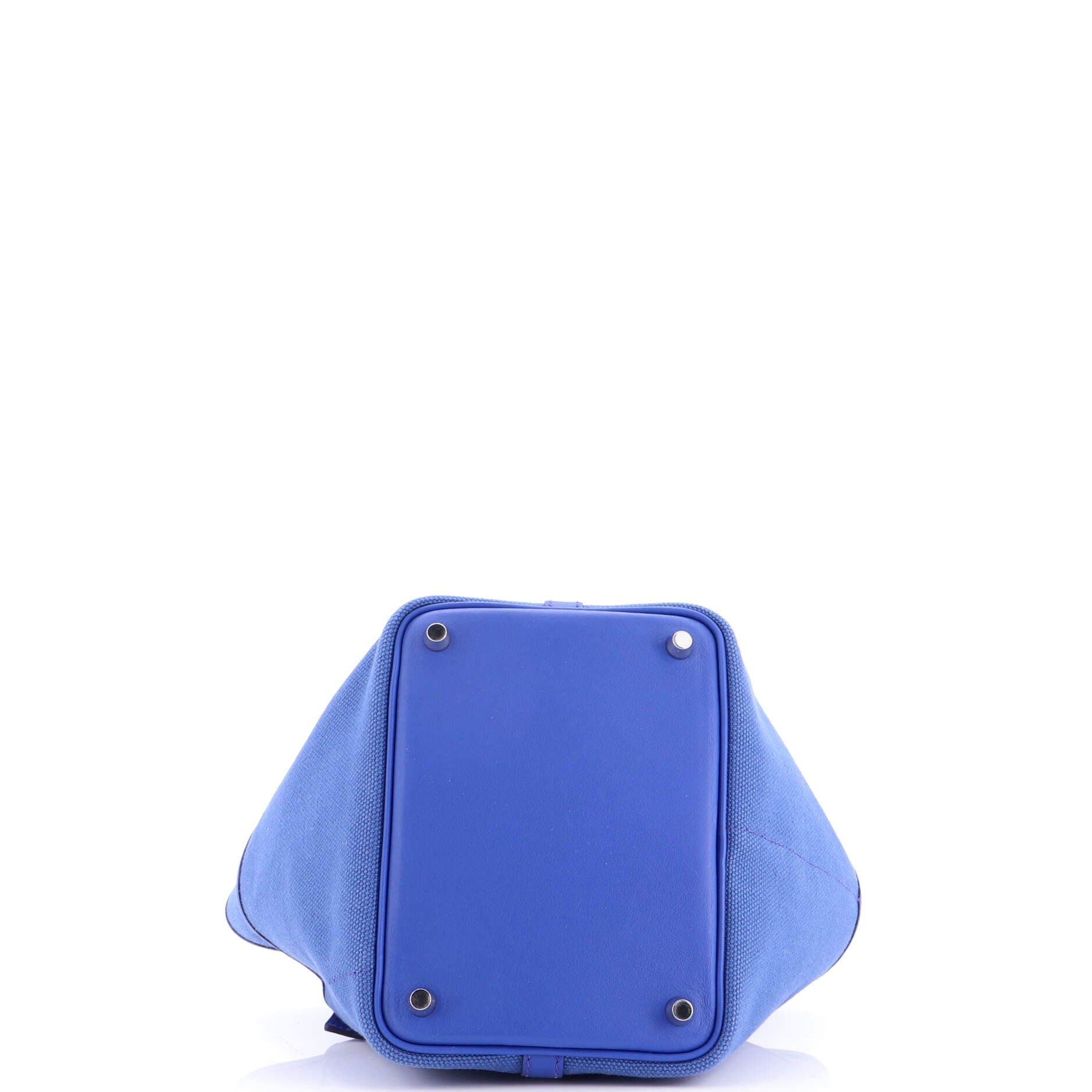 Pre-Owned Hermes Cargo Picotin Lock Bag Canvas and Swift PM, Alternate, color, Bleu Royal