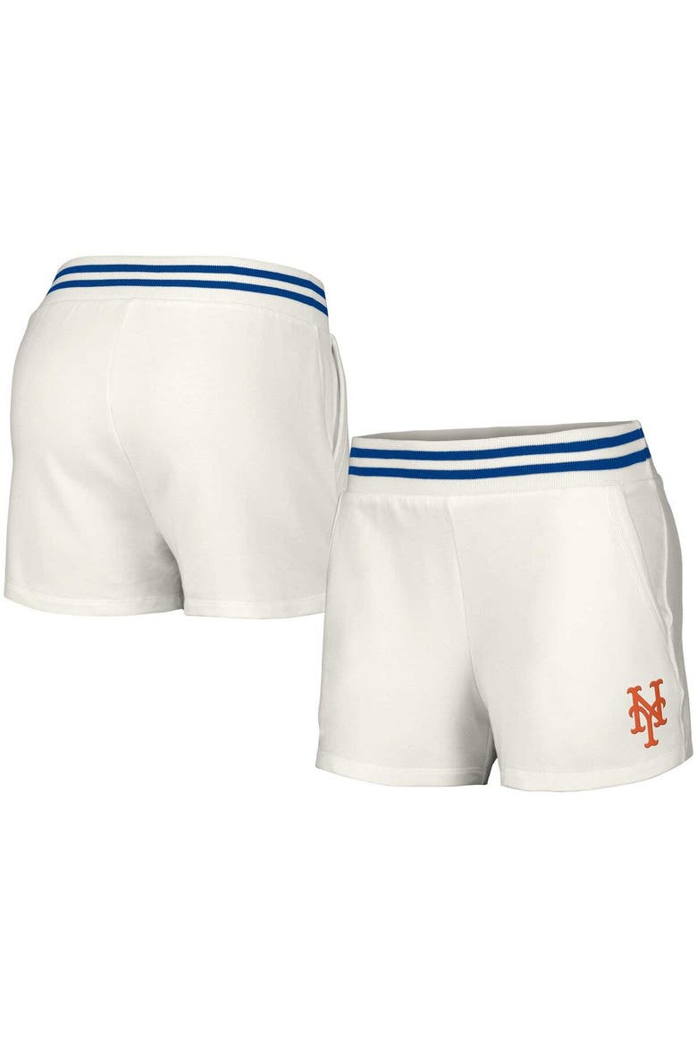 Women's Lusso  White New York Mets Maeg Tri-Blend Pocket Shorts, Main, color, White
