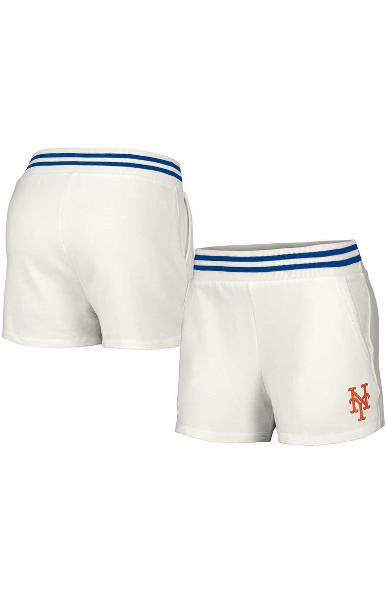 LUSSO Women's Lusso White New York Mets Maeg Tri-Blend Pocket Shorts, Main, color, White