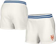 LUSSO Women's Lusso  White New York Mets Maeg Tri-Blend Pocket Shorts