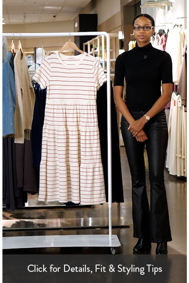 Luxe Stripe Tiered Sueded Cotton Dress video