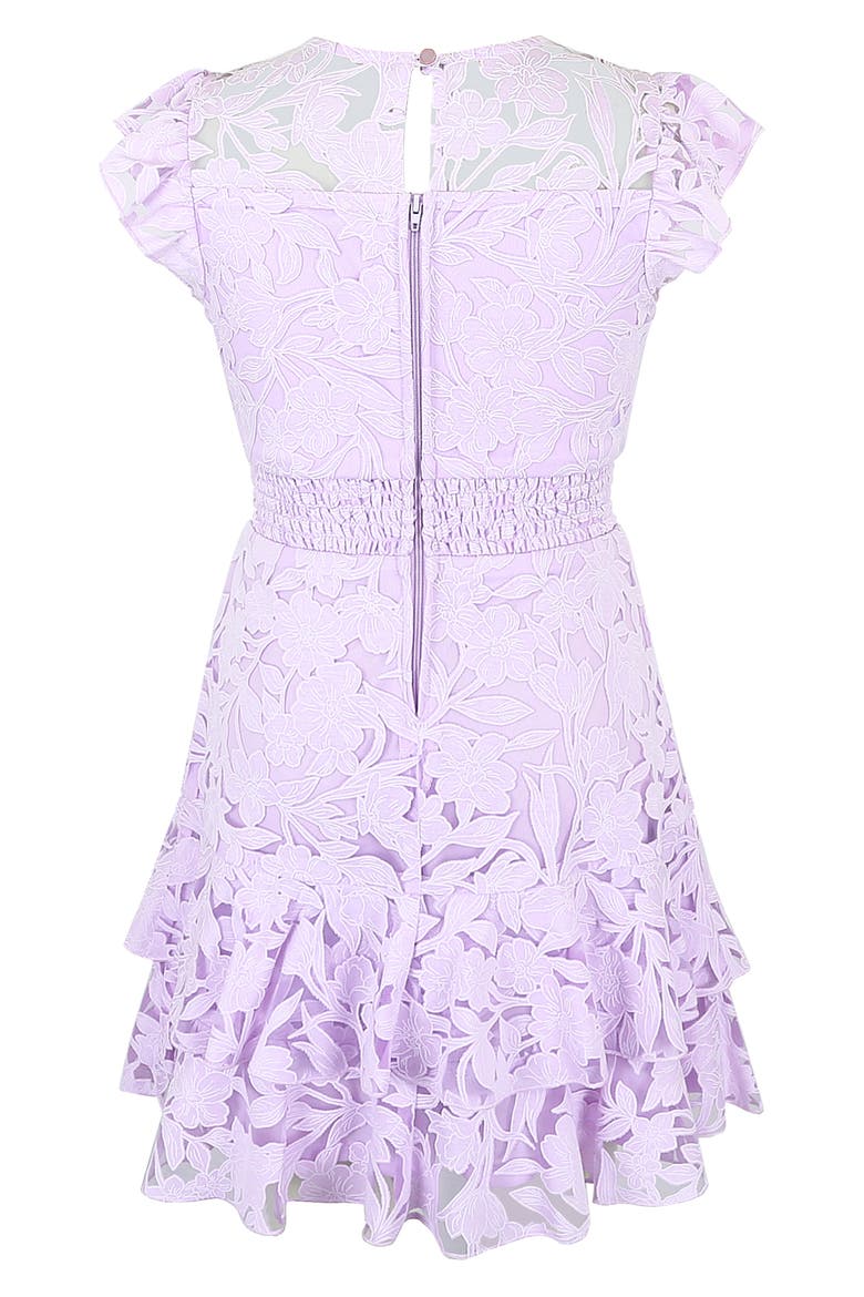 Kids' Burnout Lace Overlay Party Dress, Alternate, color, LILAC