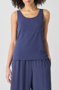 Eileen Fisher Slim Fit Scoop Neck Silk Tank
