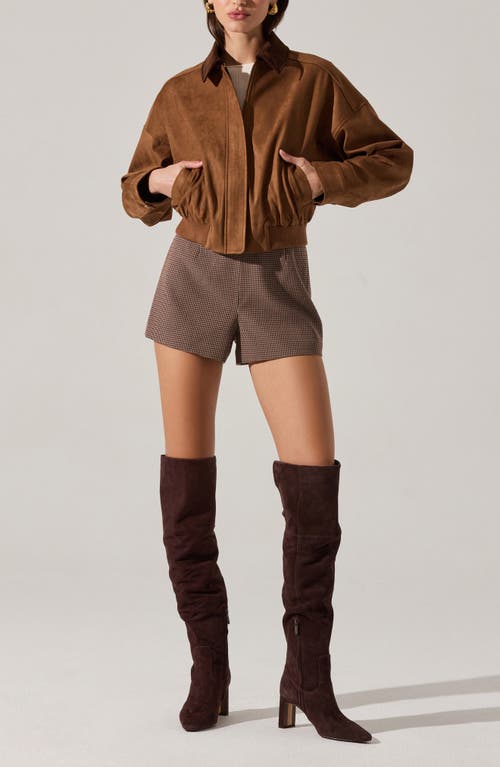 Astr The Label Sorine Faux Suede Jacket In Brown