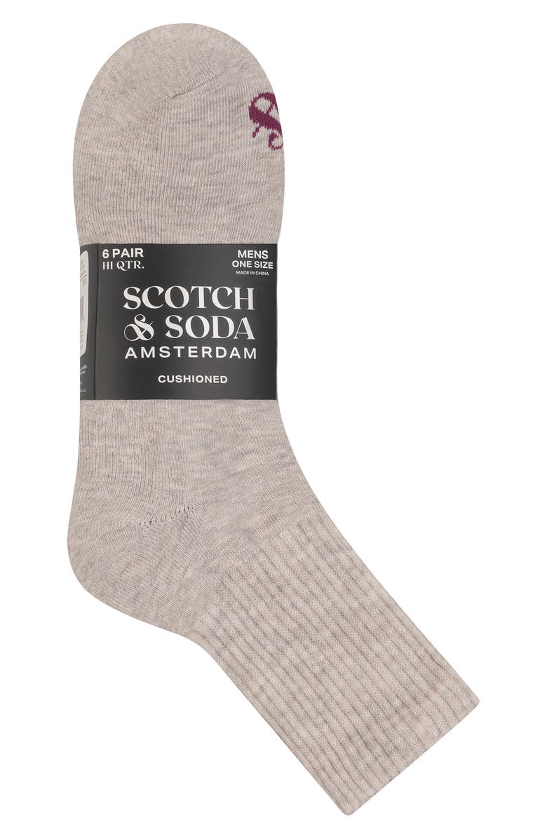 Scotch & Soda 6-Pack Half Terry High Quarter Crew Socks, Alternate, color, 