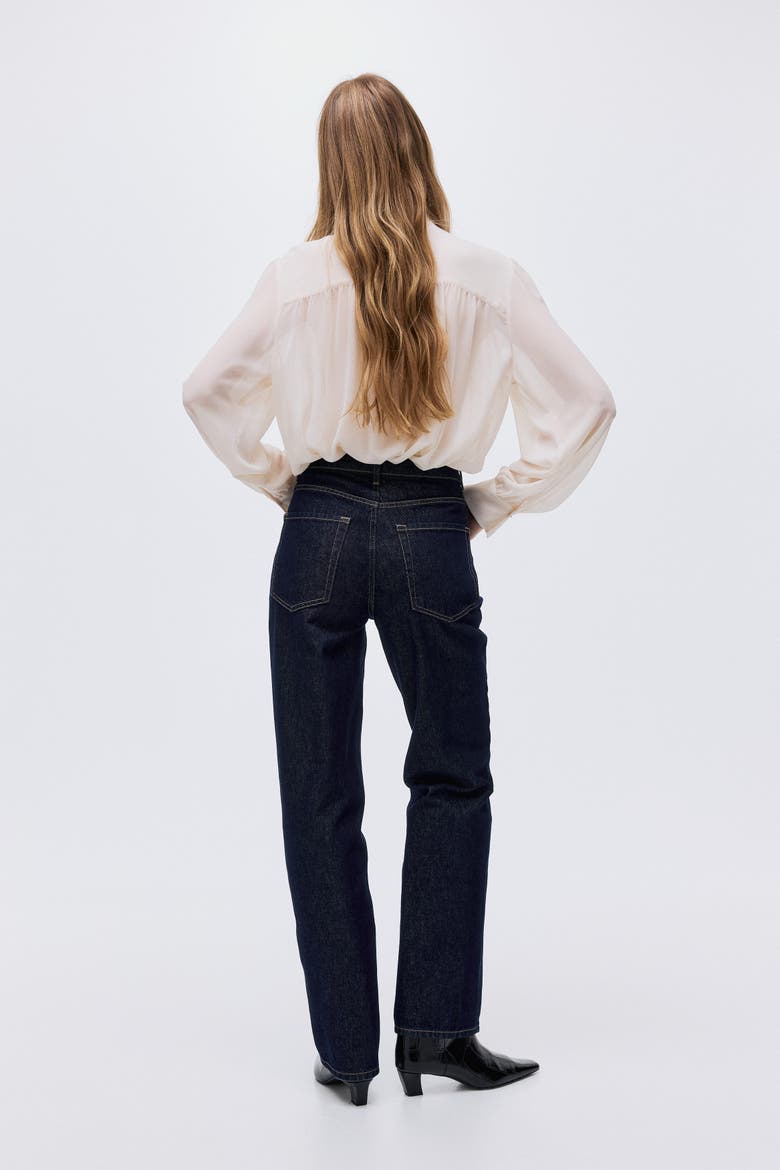 Straight High Jeans, Alternate, color, Dark denim blue