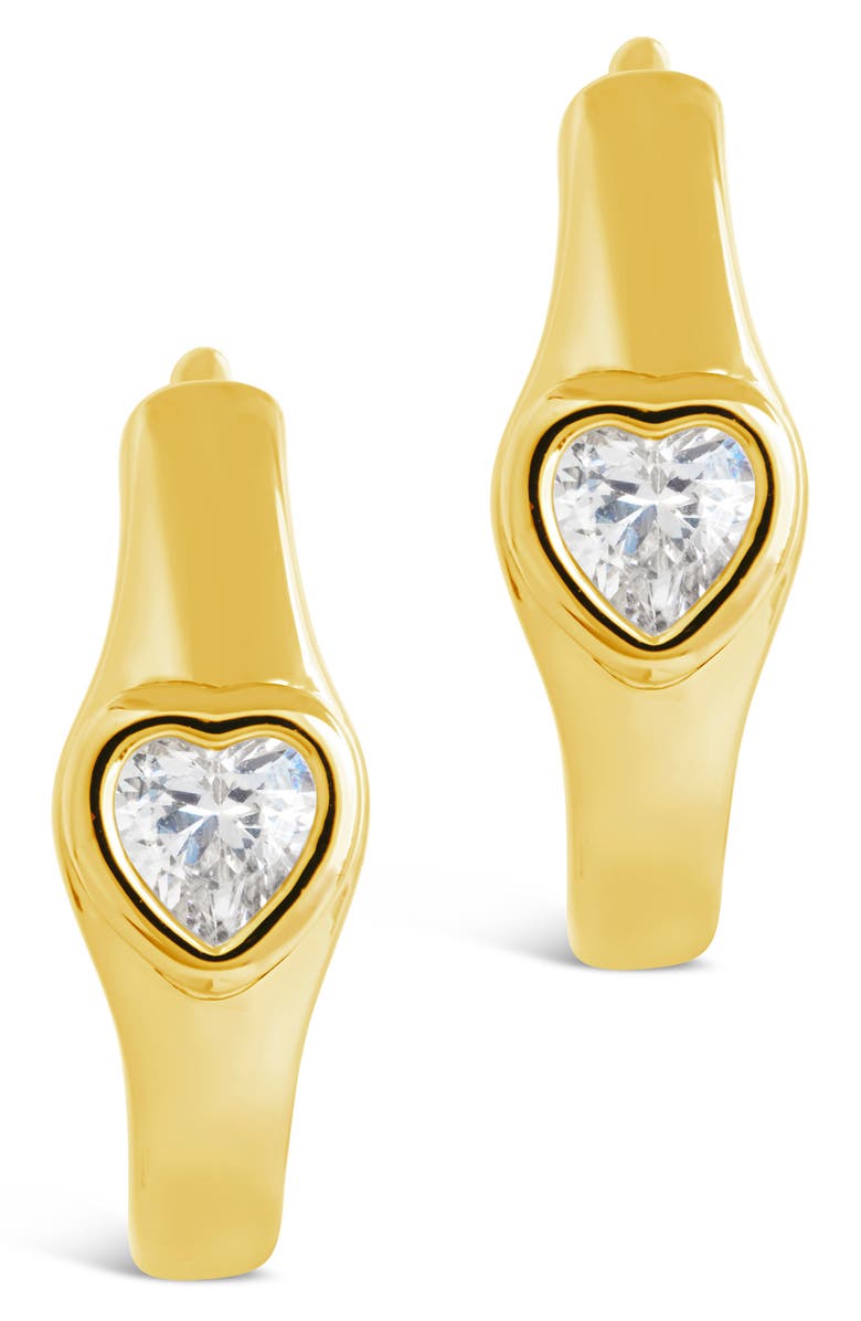 Sterling Forever Marigold CZ Hoop Earrings, Alternate, color, 