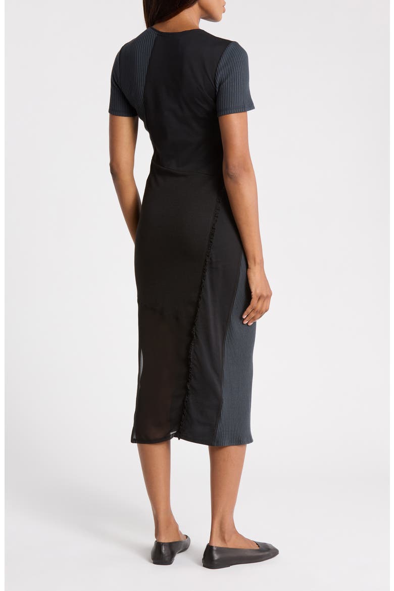 Ribbed Asymmetrical T-Shirt Dress, Alternate, color, MIDNIGHT
