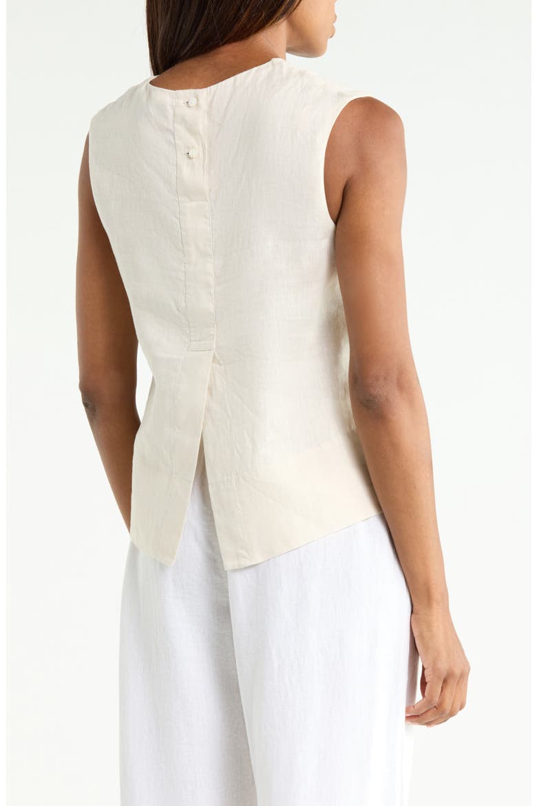 Button Back Sleeveless Shell, Alternate, color, SAND