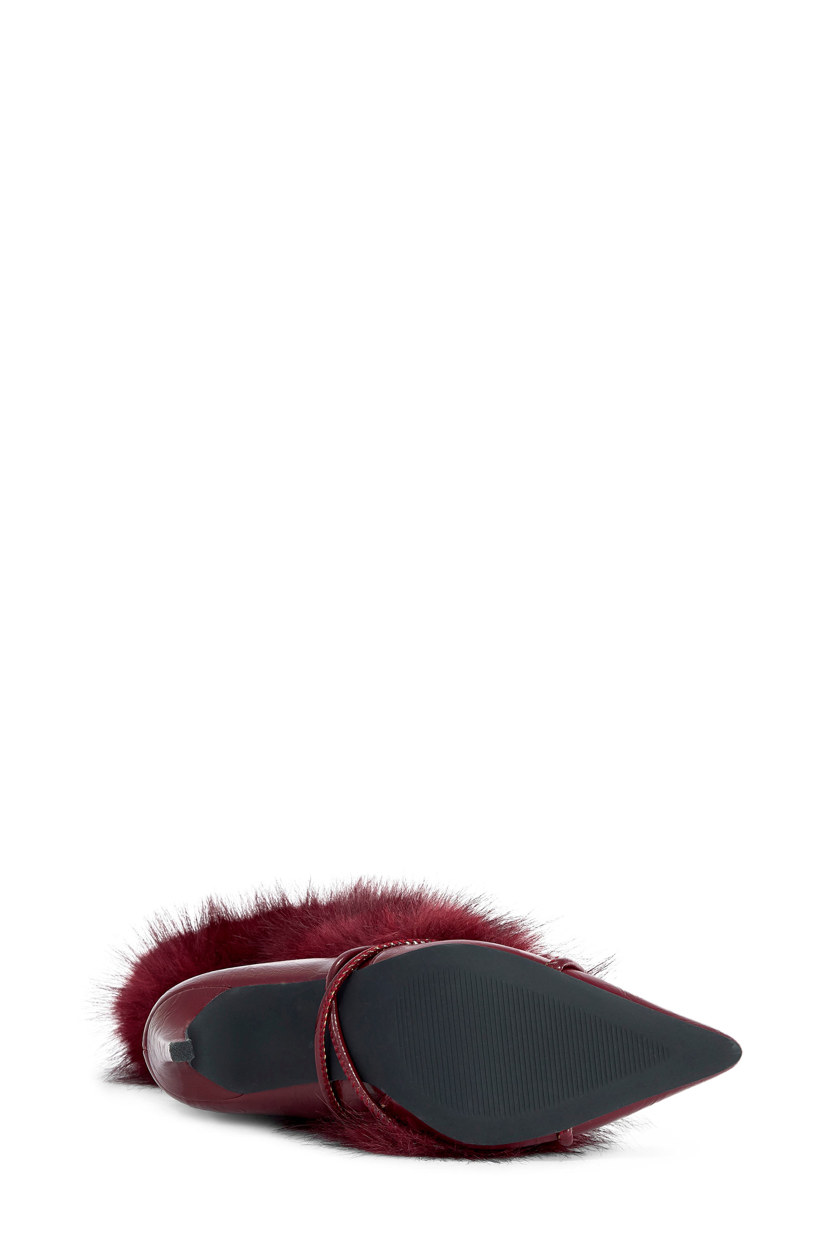 Mahtama Faux Fur Bootie, Alternate, color, BURGUNDY
