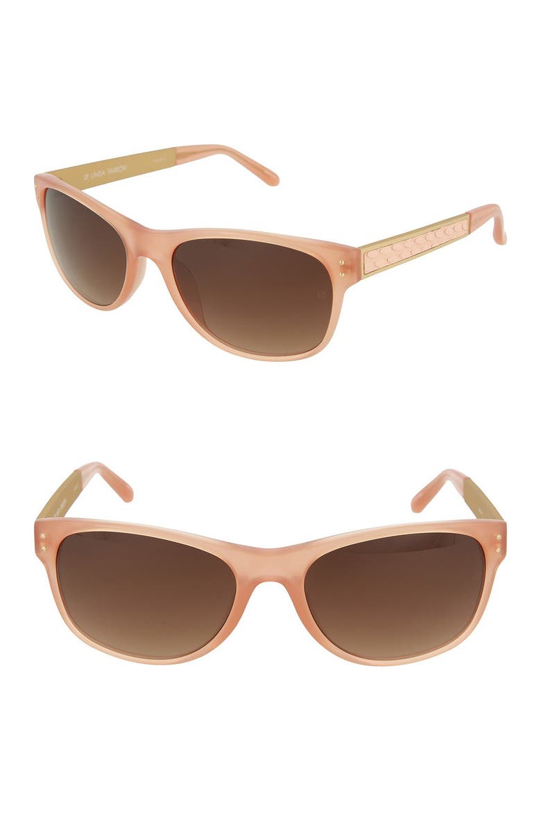 Linda Farrow 55mm Oval Sunglasses, Main, color, 
