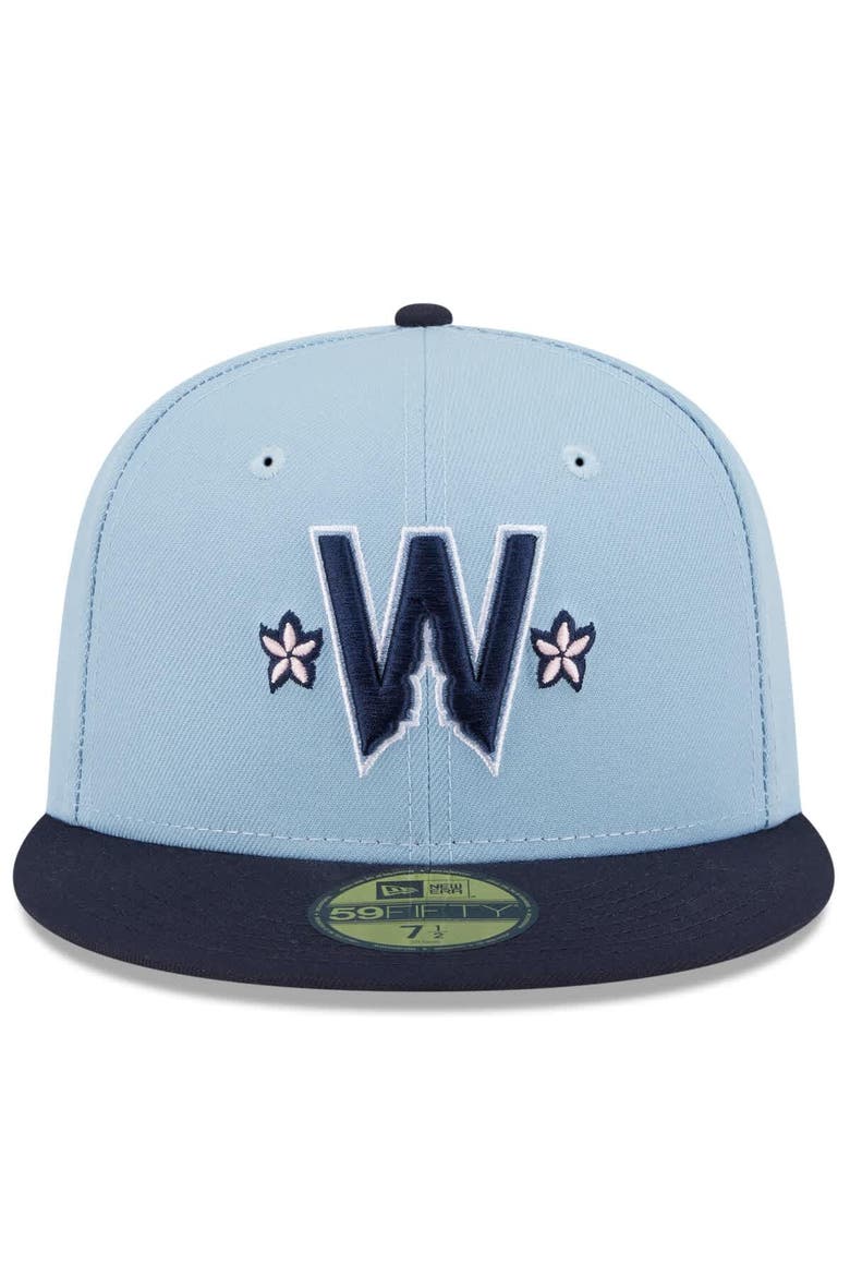 Men's New Era Light Blue/Navy Washington Nationals 2025 City Connect 59FIFTY Fitted Hat, Alternate, color, Light Blue