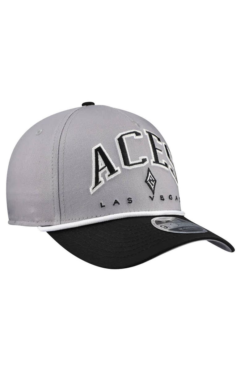 New Era Men's New Era Gray Las Vegas Aces Bold Arch COOLERA 9FORTY A-Frame M-Crown Adjustable Hat, Alternate, color, Gray