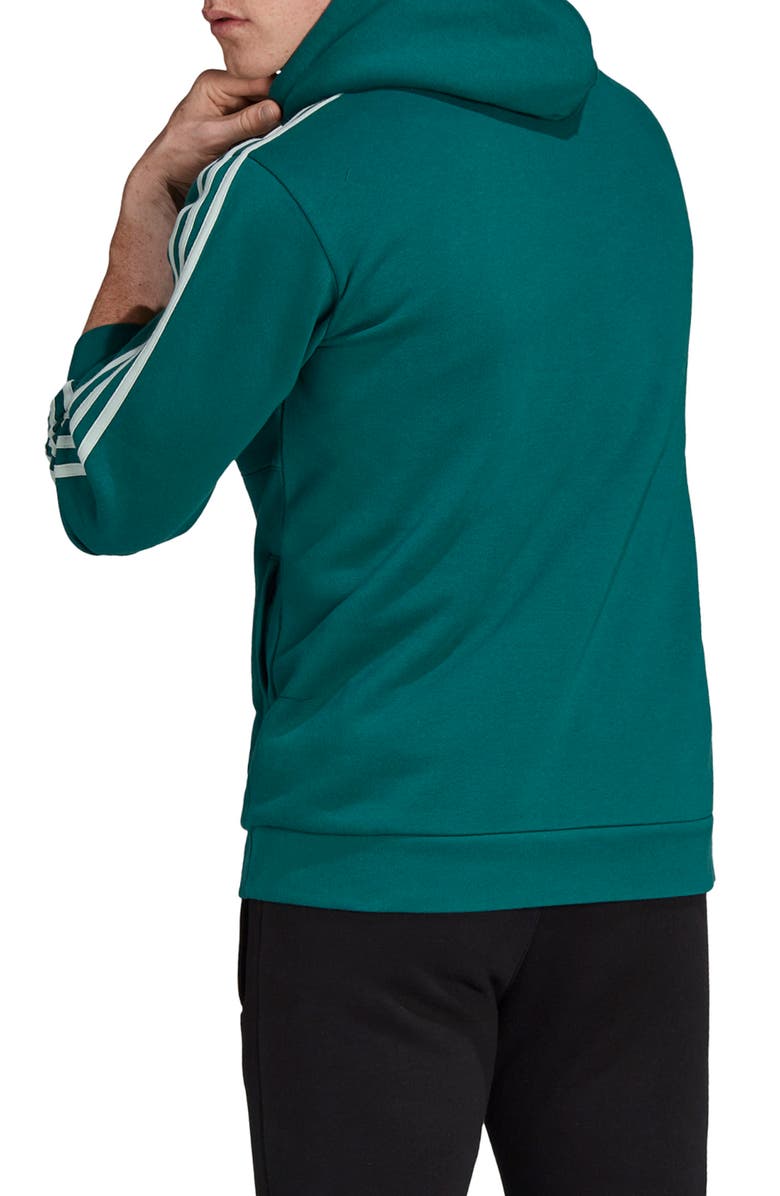 adidas Originals 3-Stripes Half Zip Pullover Hoodie, Alternate, color,
