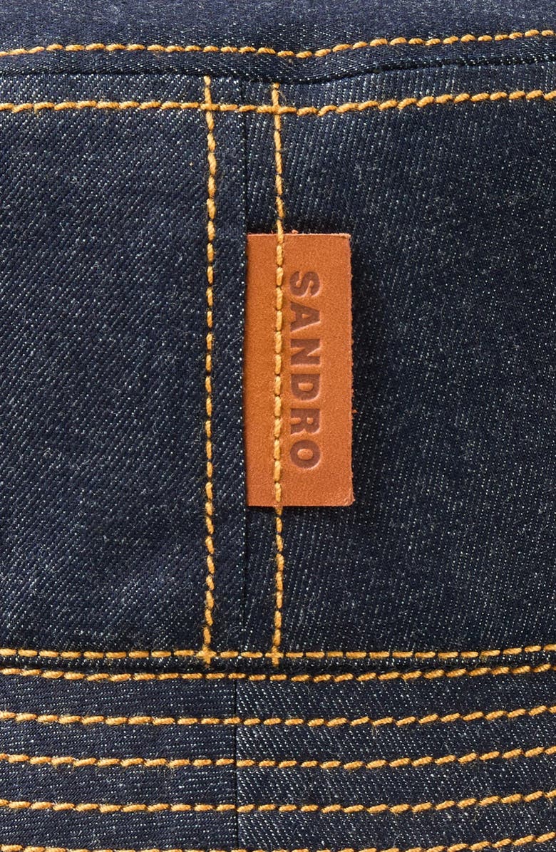 SANDRO Denim bucket hat, Alternate, color, 