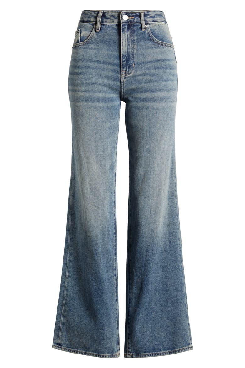 Grace High Waist Girlfriend Jeans, Alternate, color, MED WASH